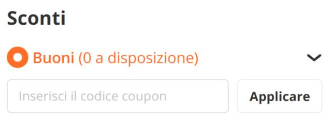 dove inserire il codice sconto