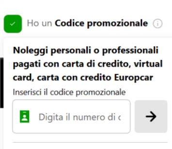 box per applicare il codice sconto