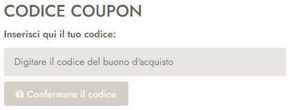 Casella di testo del codice sconto Loberon
