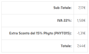 Il MeaFarma coupon applicato al totale dell'ordine