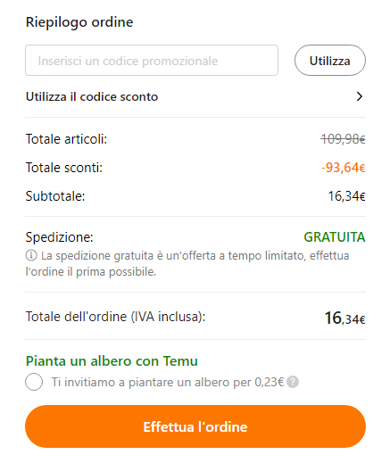 come applicare un codice Temu